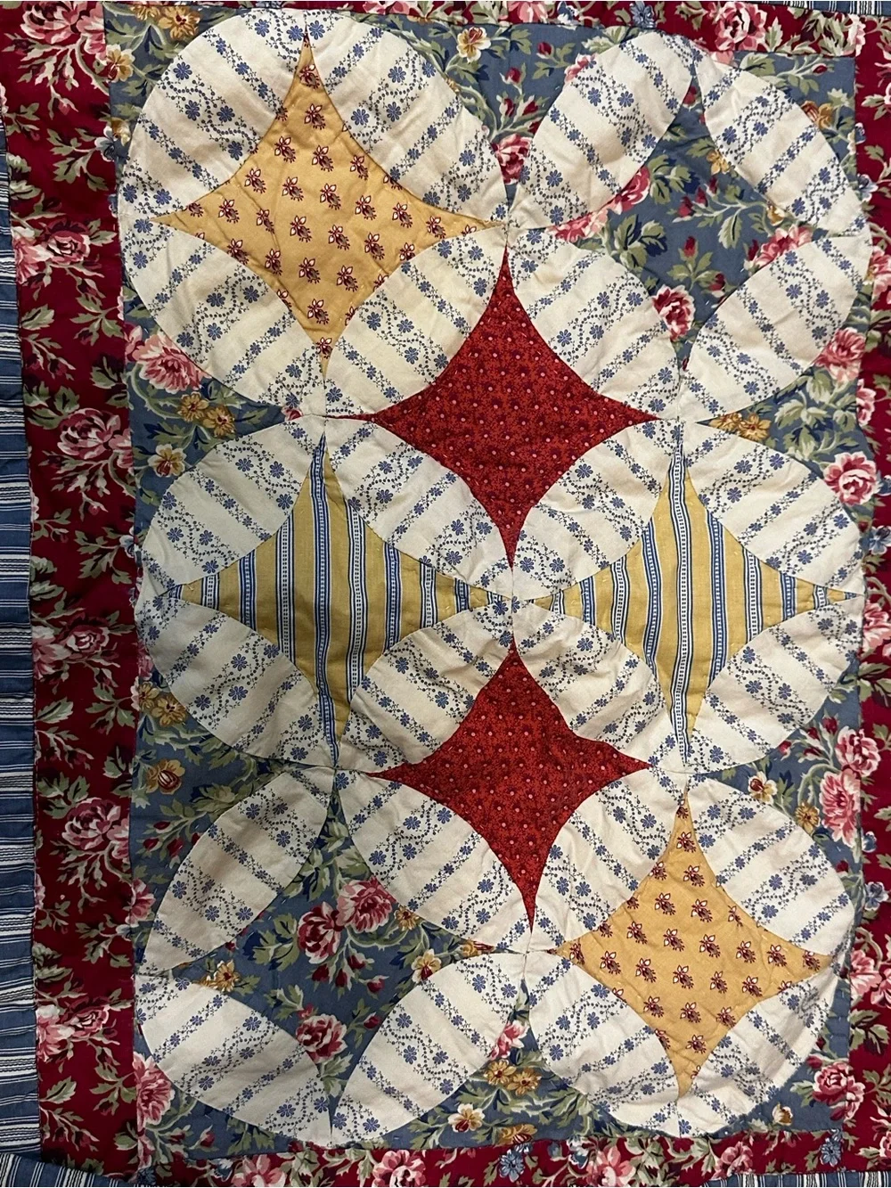 Better Homes & Gardens 90s 2000s Quilted Standard Pillow Sham Patchwork Blue